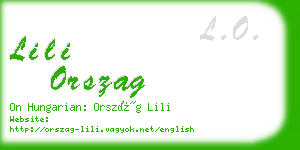lili orszag business card